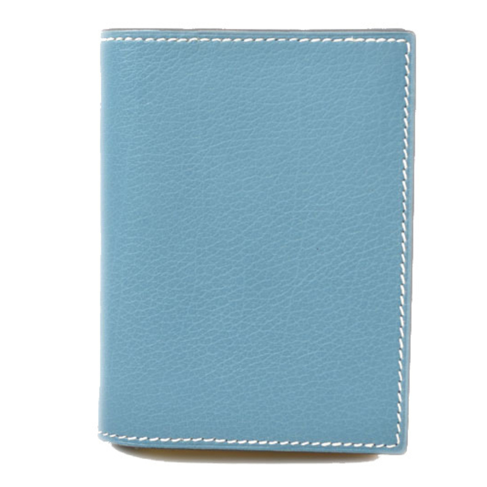 Hermes Agenda Petit/Notebook Cover/Card Case HERMES Togo Blue Jean □I Stamp